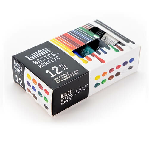 Liquitex Basics Set di colori acrilici 12x22ML - Canvas-Schildersdoeken