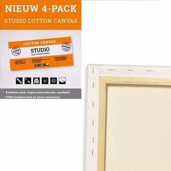 Studio Cotton Canvas Schildersdoek 40x40 4-Pack