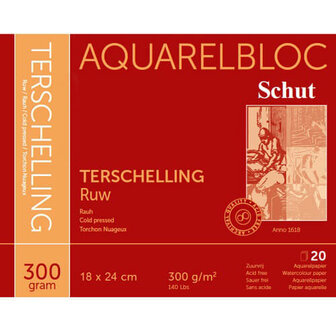 Schut Terschelling Ruw Aquarelblok 300gram 18x24