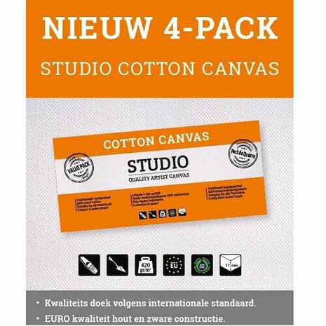Studio Cotton Canvas Schildersdoek 40x40 4-Pack 2