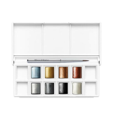 Winsor & Newton Cotman Metallic Pocket Box Aquarelset 8 napjes 8